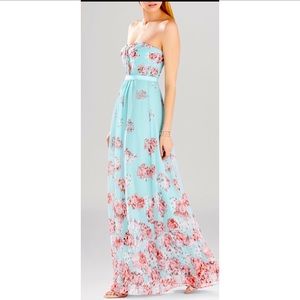 BCBGMAXAZRIA Gown- Amber Strapless Floral Print. Size 0.